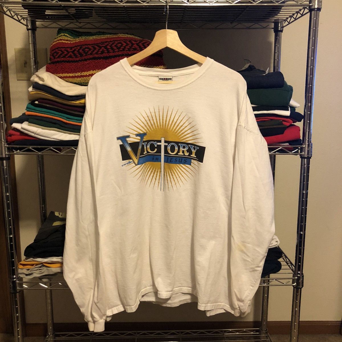 Vintage 90 S Victory In Jesus Long Sleeve