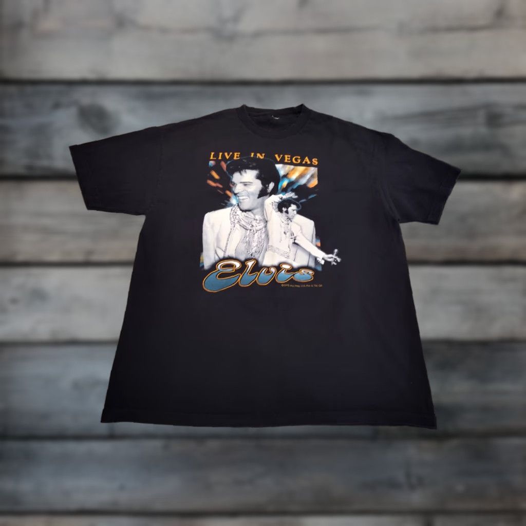 Vintage Elvis Presley Live In Vegas Tee Shirt Black L Xl Shirt Men Elvis 60s Music Rock