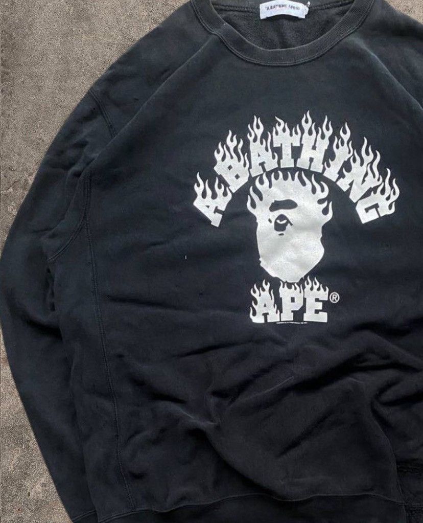 Bape Flaming College Tee Ls Hoodie, Sweatshirt | FlexRushtees.com