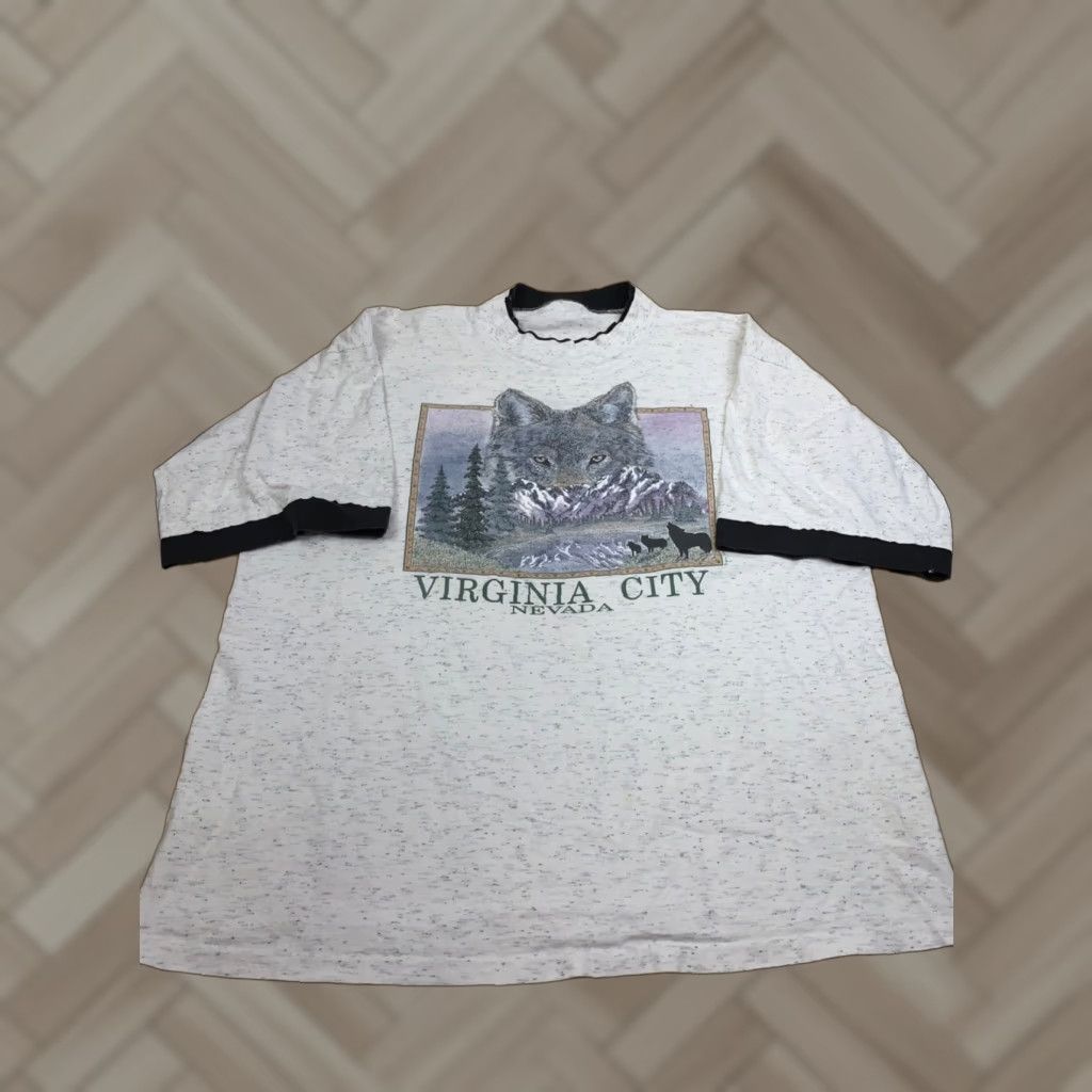Vintage Virgina City Nevada Shirt Mens 2xl Gray Outdoor Wolf Mountains T Shirt Cottonnatureo