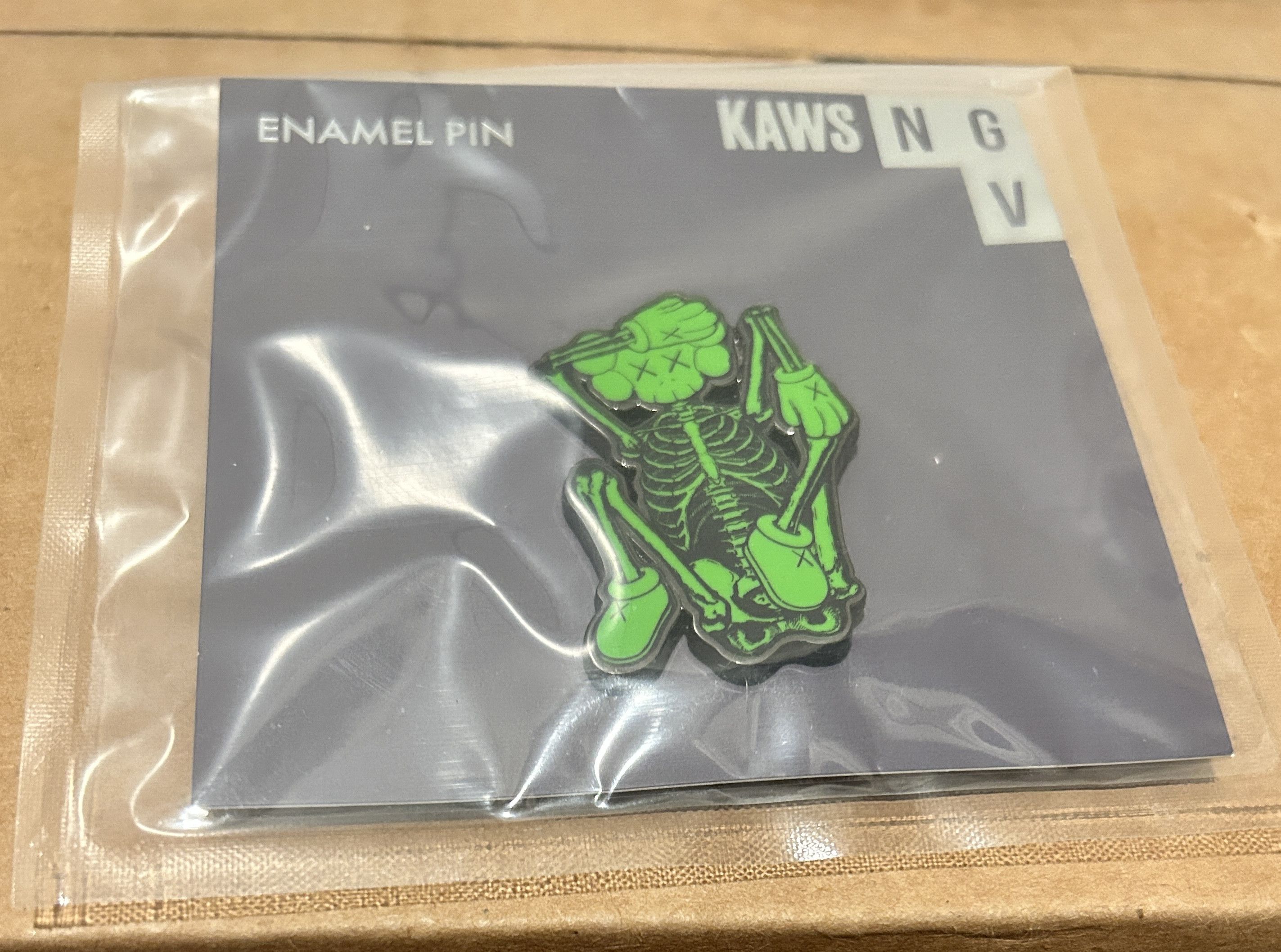 Kaws Fortnite Skeleton Pin Green Enamel