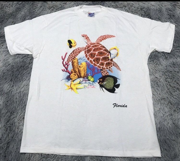 Vintage 90s Hanes Florida Aquatic T Shirt N O S