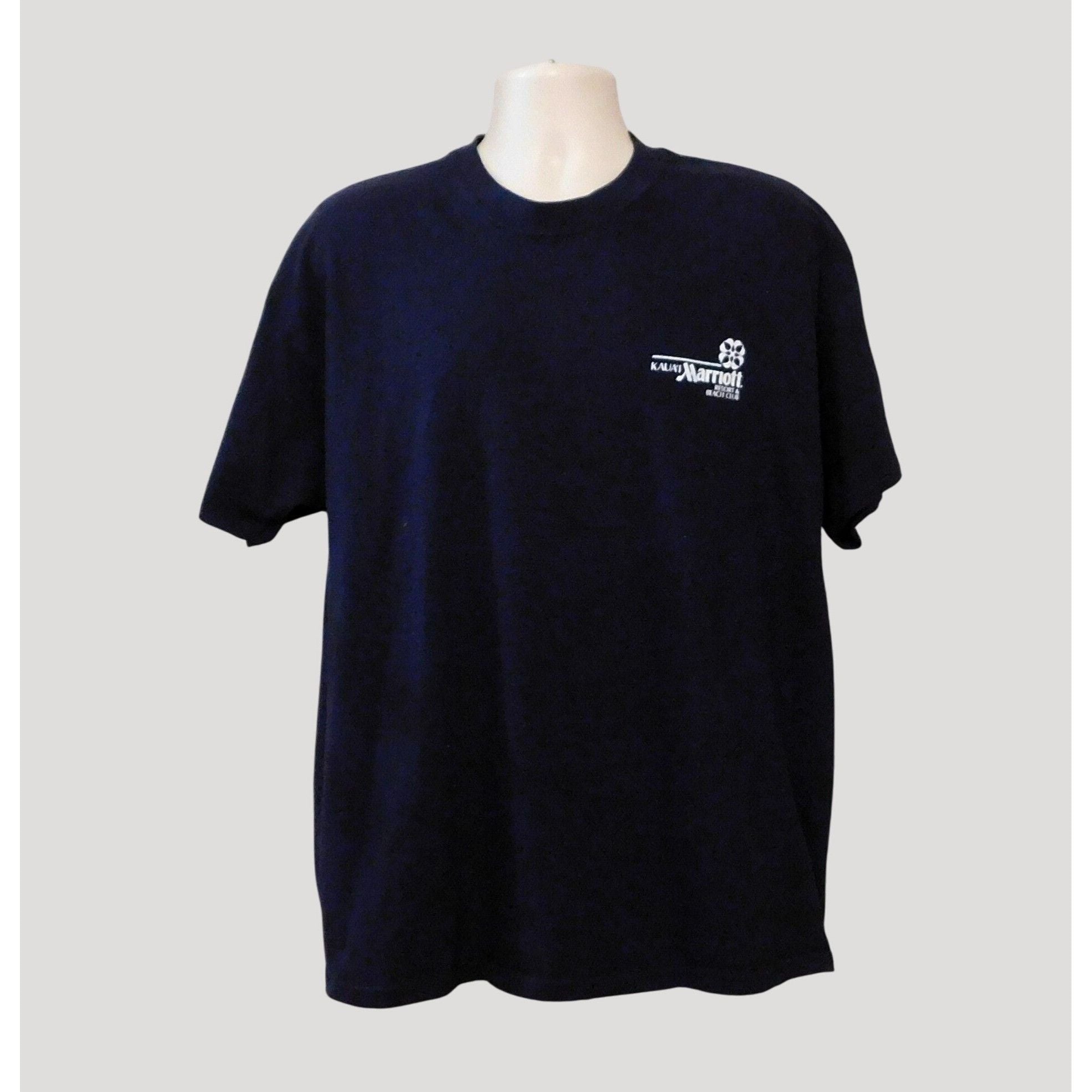 Hanes Kauai Marriott Resort Beach Club Tee Shirt Xl Navy Blue Hawa