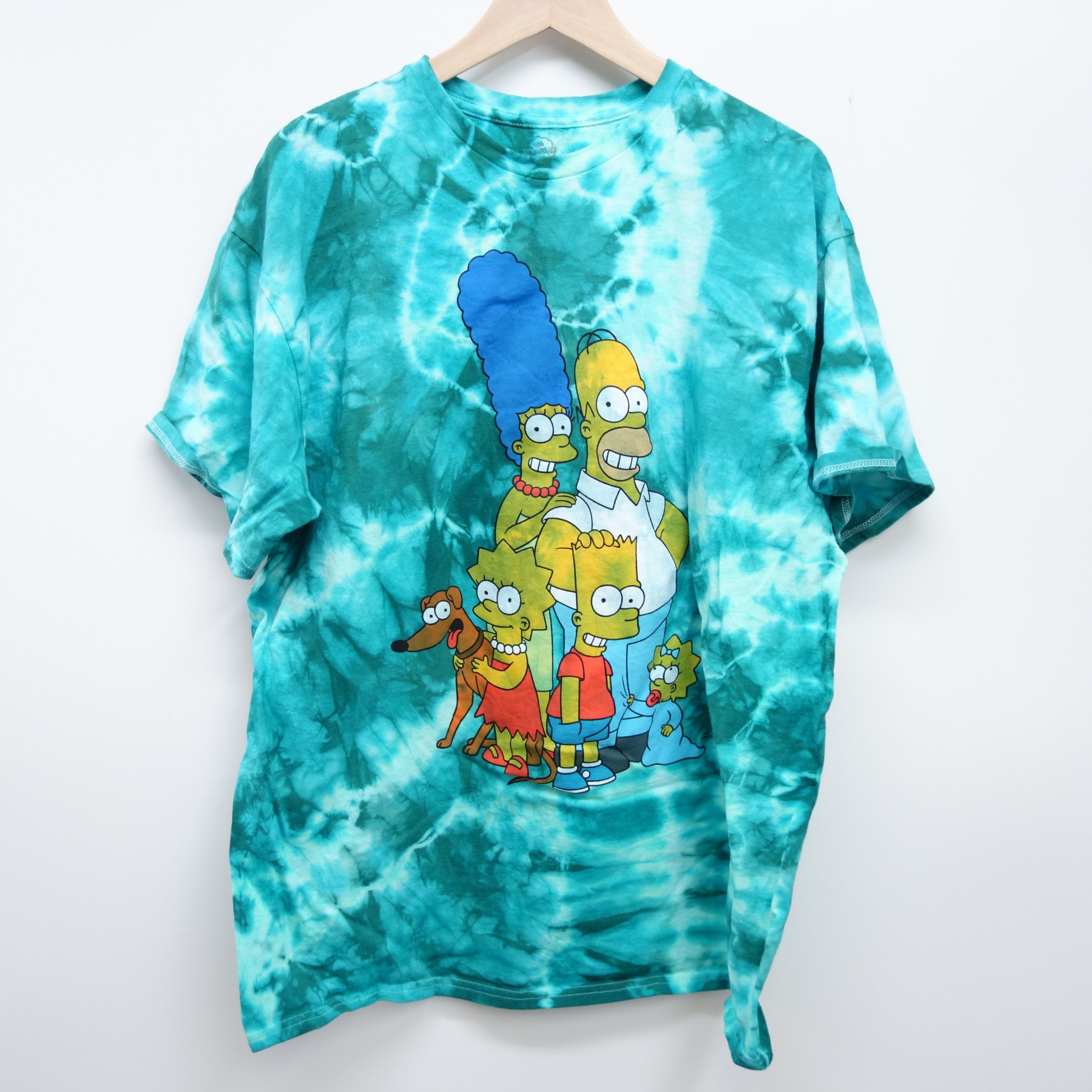 Simpsons The Simpsons Family Green Tie Dye Trippy Tee Size Xl