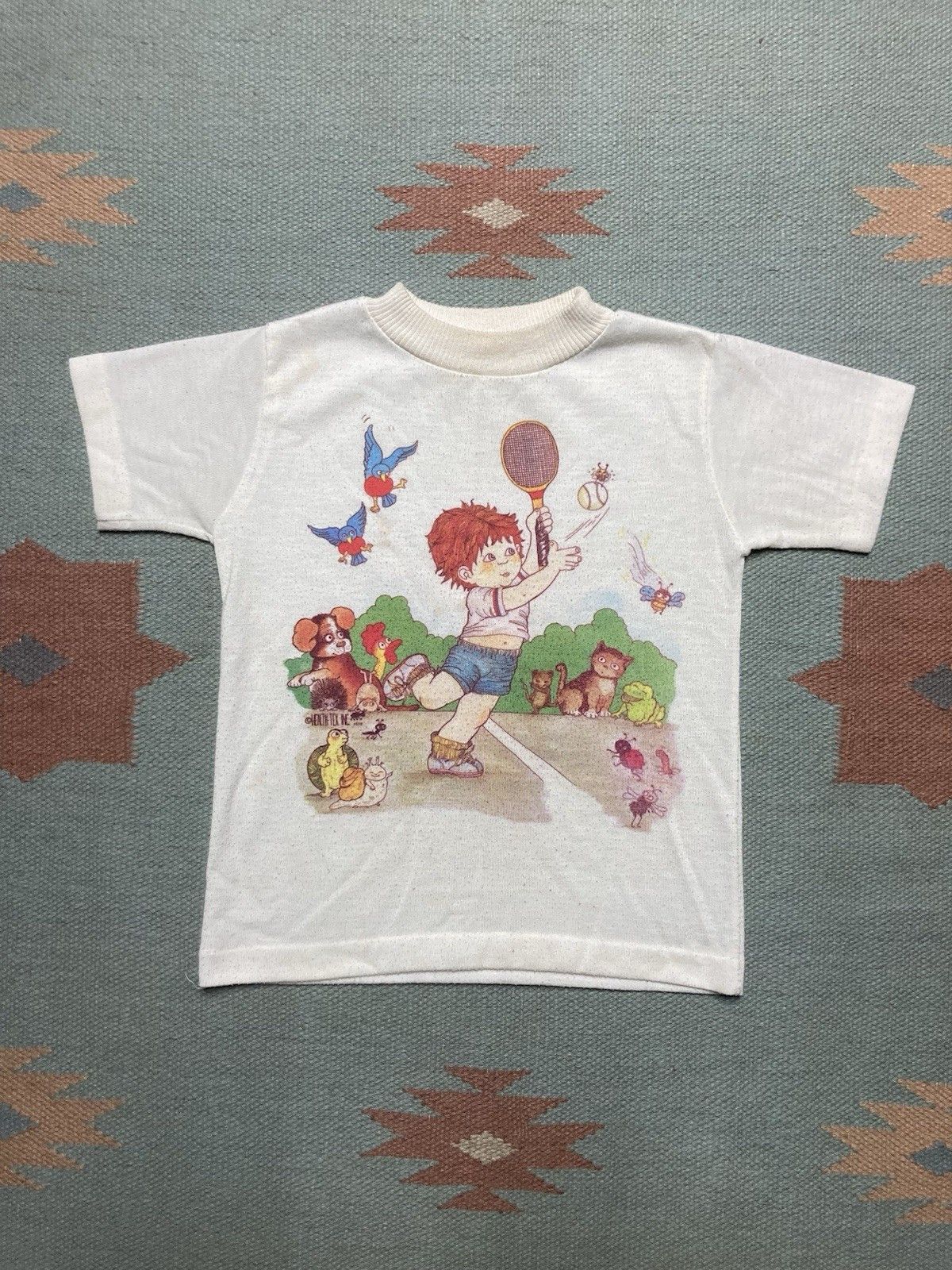 Vintage 70s T Shirt Healthtex Cute Animals Women S Xs Baby Tee