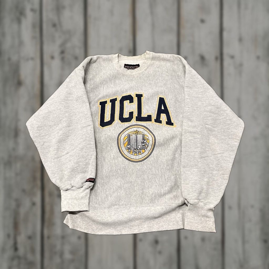 Russell Athletic Vintage Ucla Bruins College Crewneck Sweater Xl Gray 90s Unisex Adult Cotton Logo P