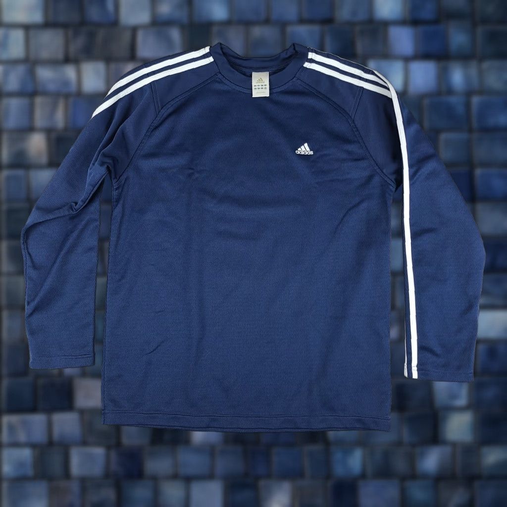 Adidas Men Blue Navy Sweatshirt Crewneck 1 2 Zip Golf Active Performance