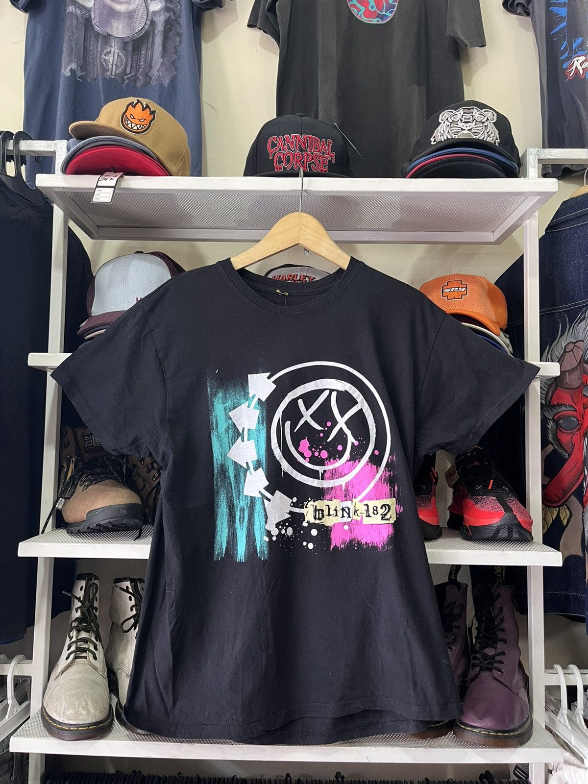 Band Tees Vintage Blink 182 Y2k Smile Hoodie, Sweatshirt | FlexRushtees.com