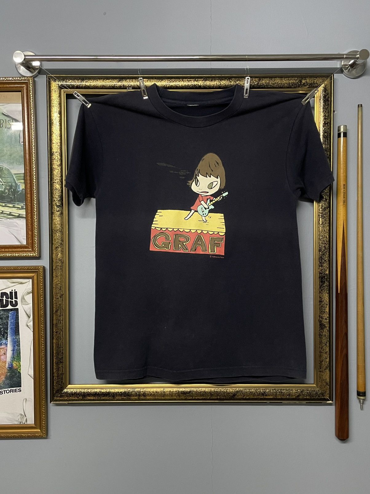 Vintage Yoshitomo Nara Japan Artist Artwork Guitar Girl Tee Hoodie, Sweatshirt | FlexRushtees.com