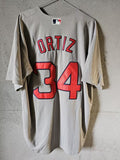 Mlb Boston Red Sox 34 Ortiz Jersey Gray