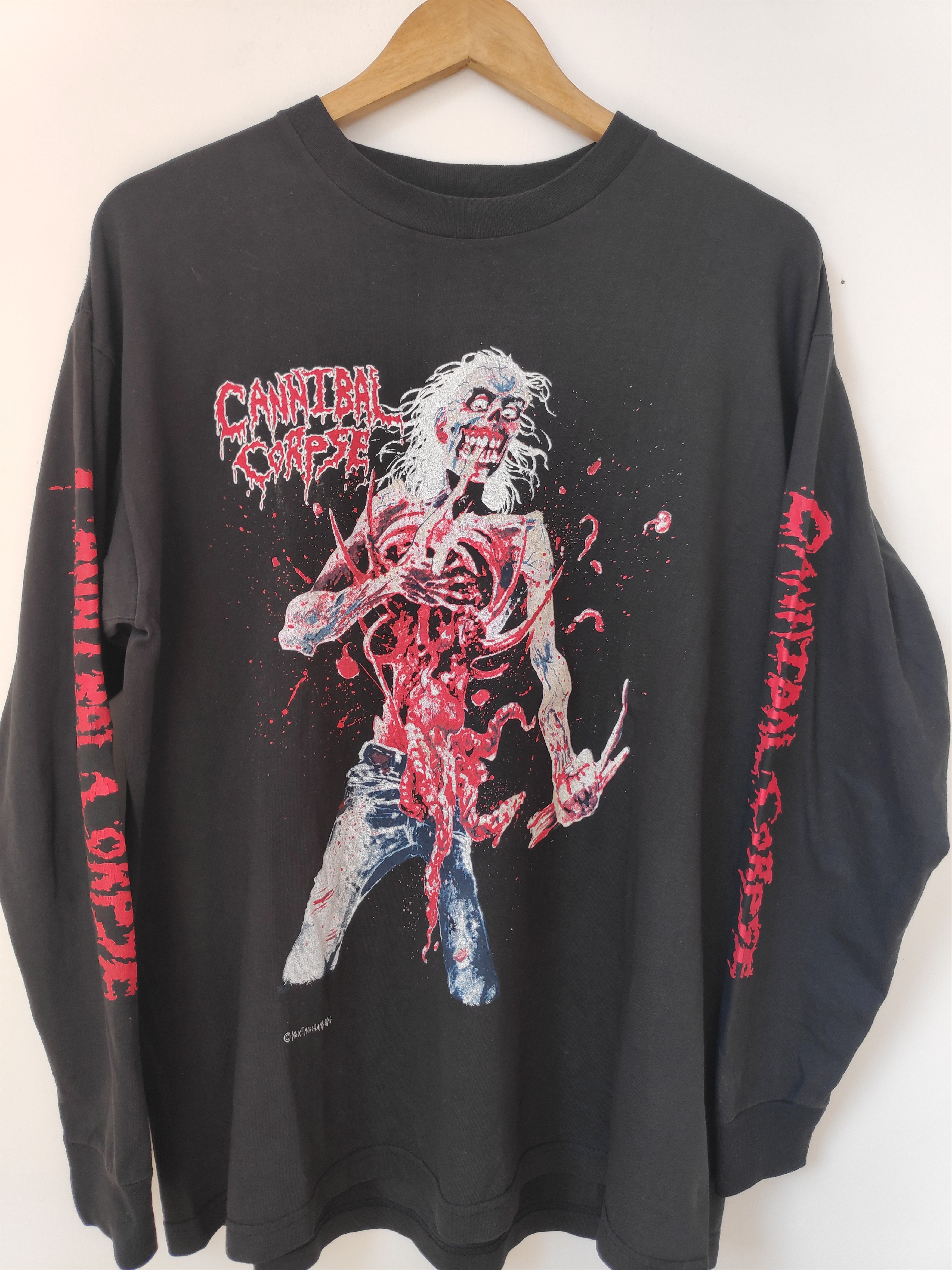 Vintage 90s Shirt Cannibal Corpse Eaten Back To Life Album Hoodie, Sweatshirt | FlexRushtees.com