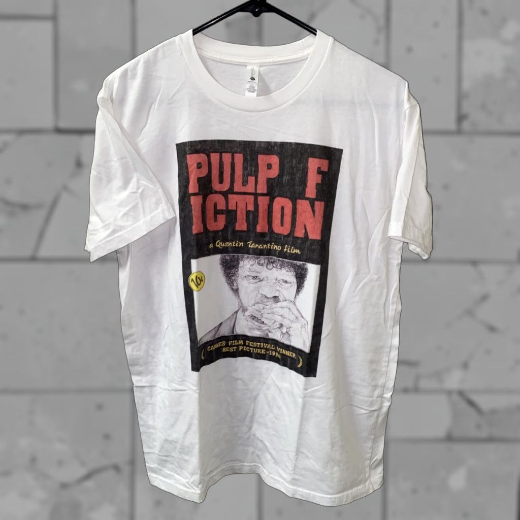 Level Vntg Next Level Apparel Womens White Short Sleeve Pulp Fiction T Shirt Size L