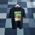 Vintage Thailand Elephant Painting T Shirt Adult Large Black Short Sleeve Dominant Elephant Hoodie, Sweatshirt