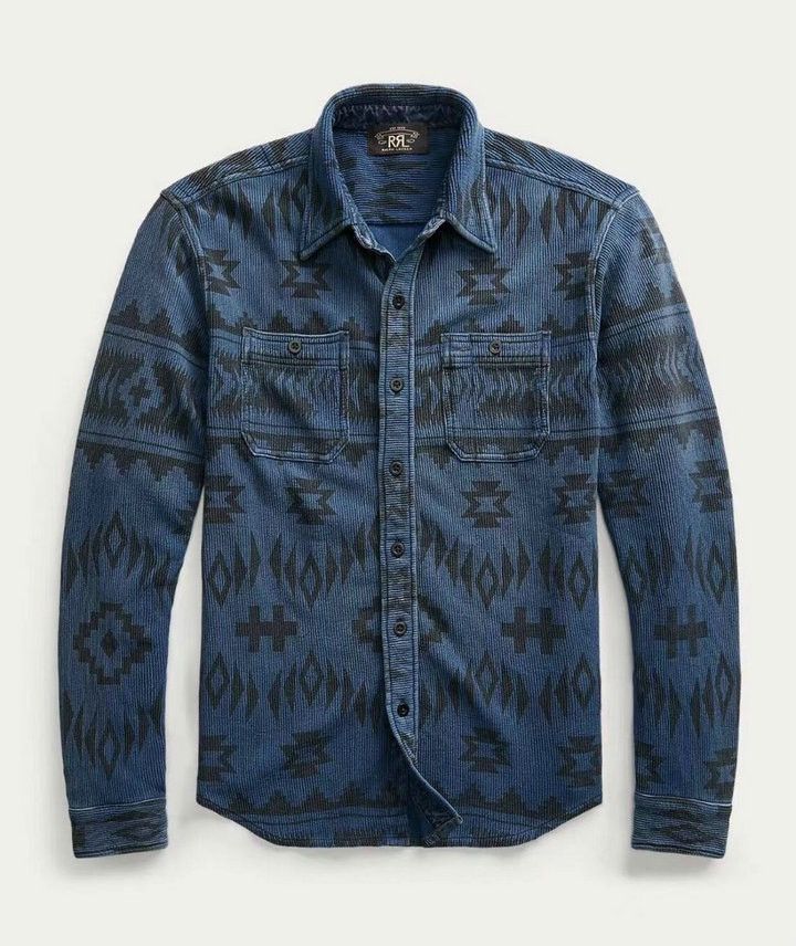 Rrl Ralph Lauren Southwestern Corduroy Shirt Aztec Indian Serape