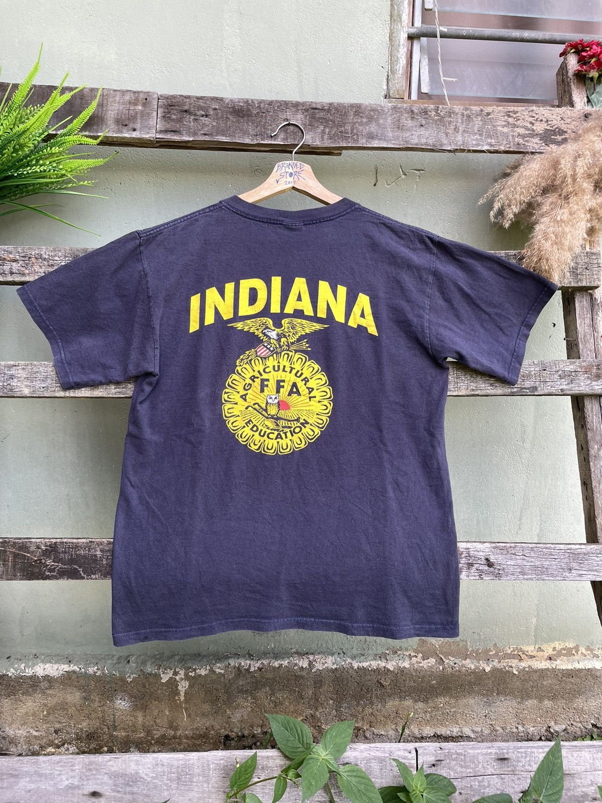 Vintage Ffa Indiana Anvil Y2k Big Logo Tee