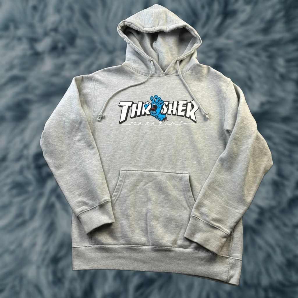 Thrasher Hoodie Mens Small Gray Santa Cruz Skateboarding Screaming Hand