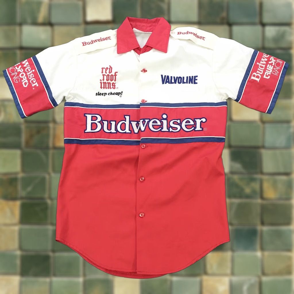 Vintage Rare Budweiser Indy Racing Pit Crew Shirt Sz S Exquisite Designs Shirt Mens 80s 90