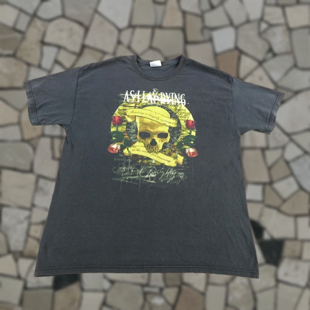 Hanes Vintage As I Lay Dying T Shirt Mens Xl Black Metalcore Screamo Band Graphic Tee 2000s
