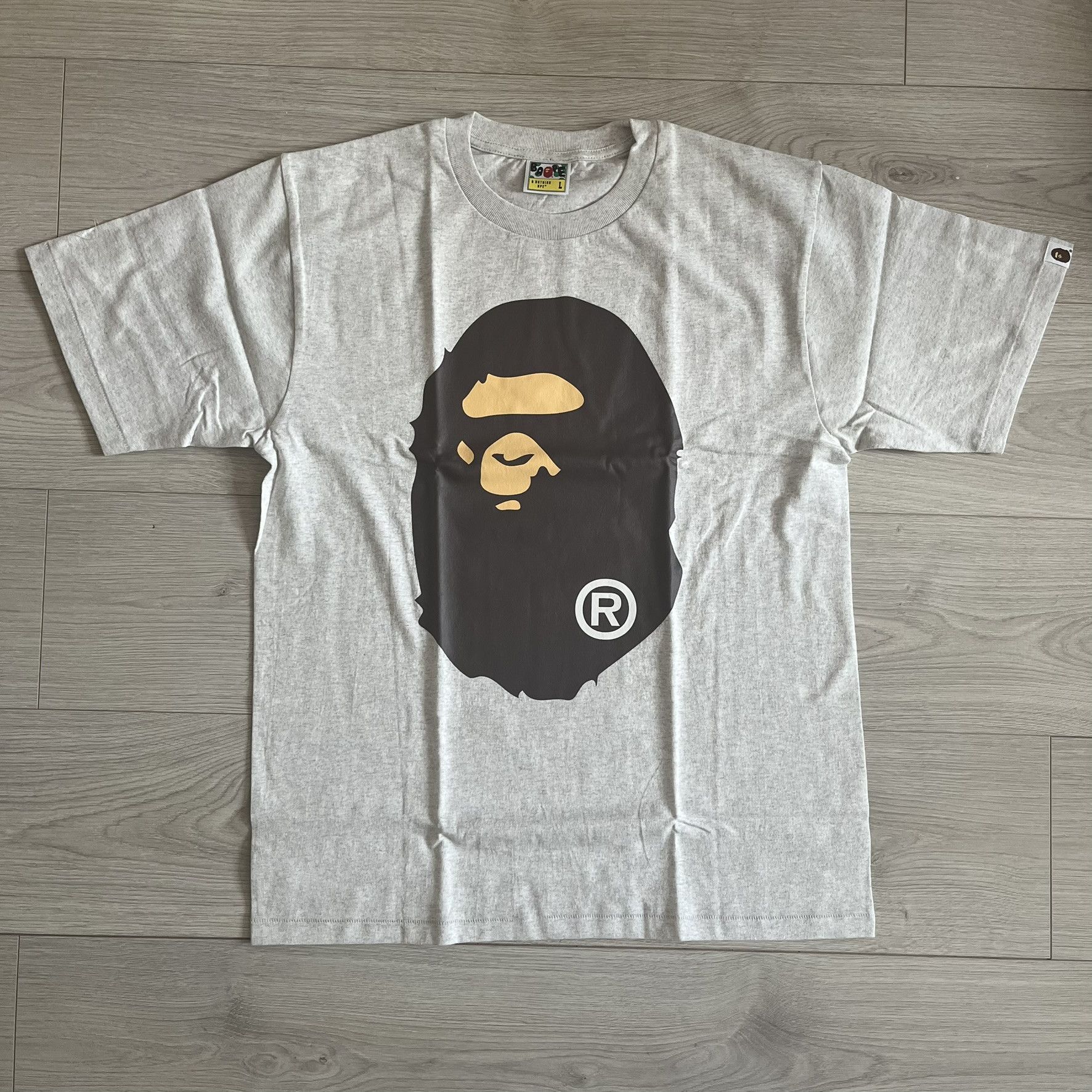 Bape Classic Big Ape Head Gray Tee Large Hoodie, Sweatshirt | FlexRushtees.com