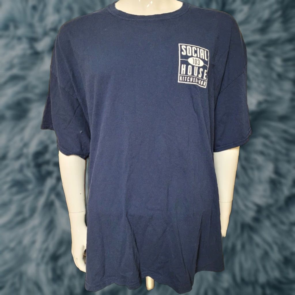 Gildan Vintage Social House 103 T Shirt 4xl Xxxxl Blue 100 Cotton Gildan Men Crew Neck Short Sleeve Hoodie, Sweatshirt