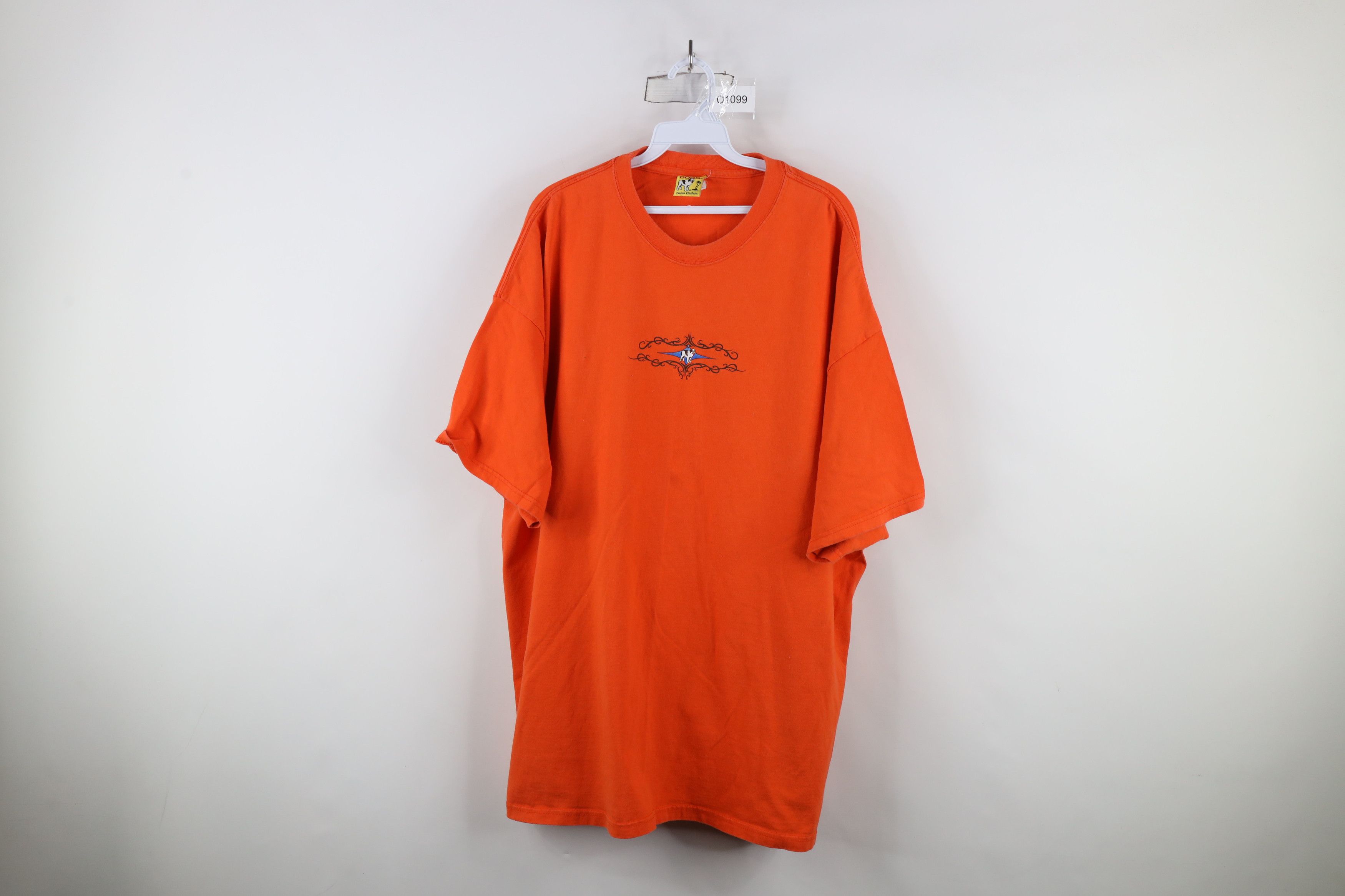 Vintage 90s Big Dogs Spell Tribal Attitude T Shirt Orange