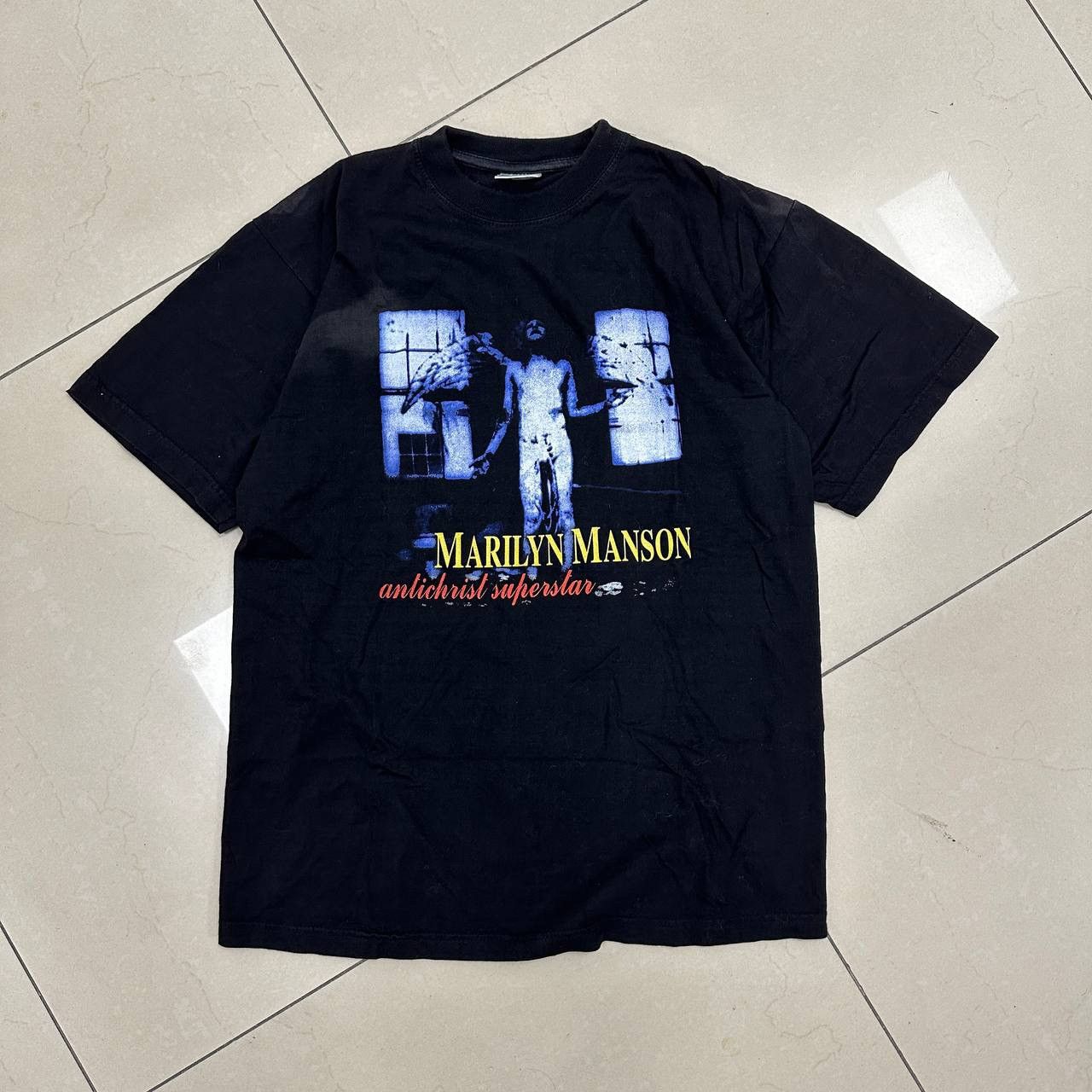 Vintage 90s Marilyn Manson Antichrist Superstar Bleach Tee Hoodie, Sweatshirt | FlexRushtees.com