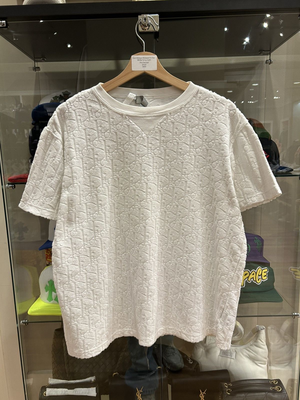 Dior Oblique Relaxed Fit Tee White Terry Hoodie, Sweatshirt | FlexRushtees.com