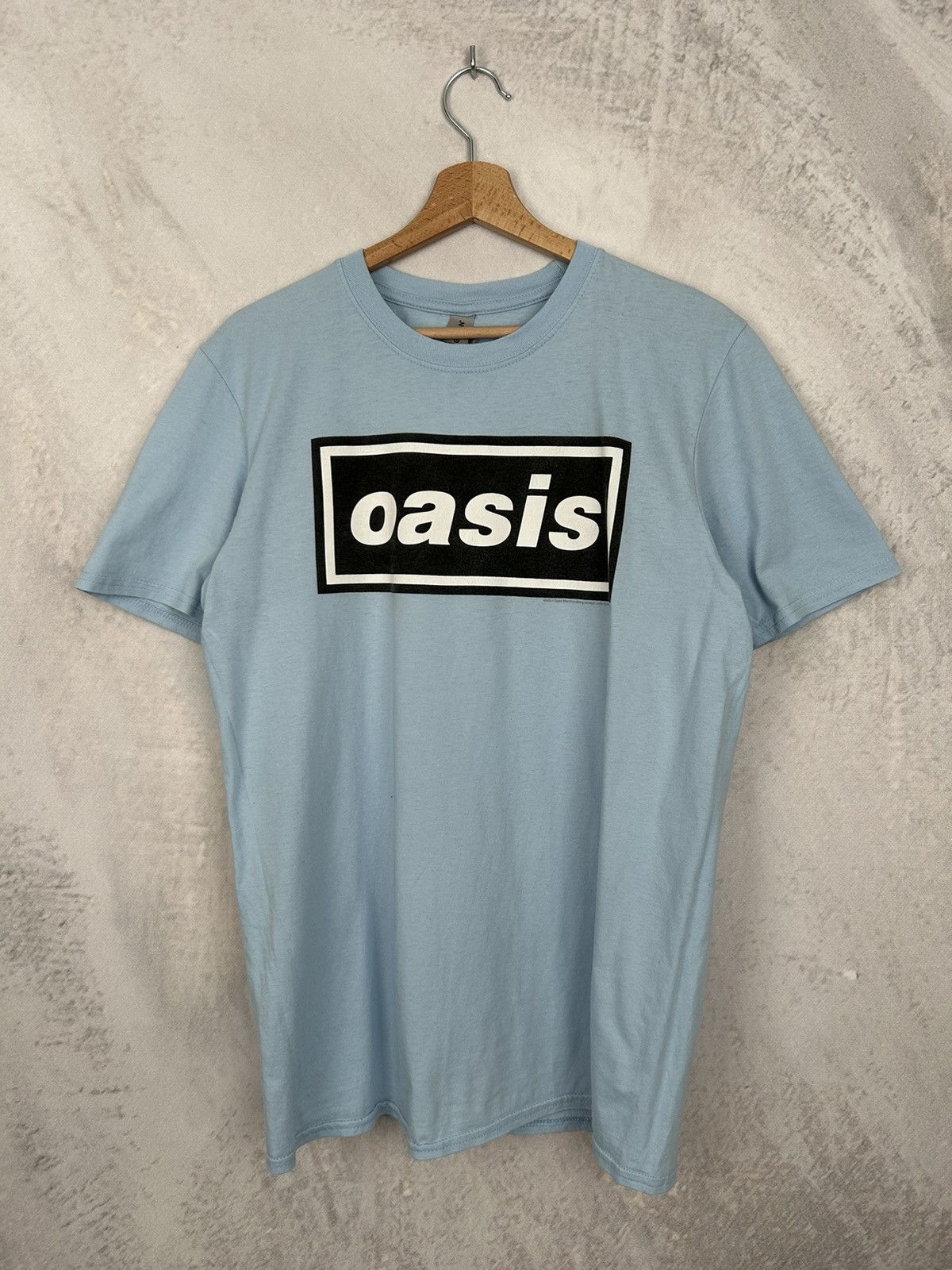 Band Tees Oasis Rock Band Tee Graphic Vintage Logo Baby Blue Y2k Hoodie, Sweatshirt | FlexRushtees.com