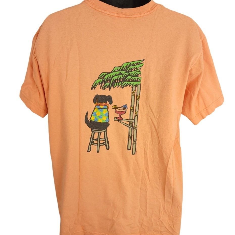 Vintage Tropical Dog T Shirt Vintage 90s Dog Daze Florida Keys Palm