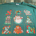Vintage Peanuts Christmas Shirt Large L Men S Santa Noel Crew Neck Green Cotton T Shirt 60s