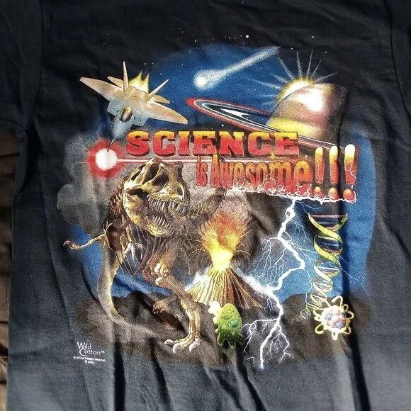 Vintage Nwt Ds Science Is Awesome Dinosaur Outer Space T Shirt