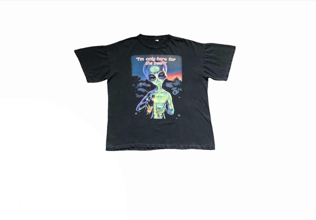 Vintage Alien Double Sided Print T Shirt