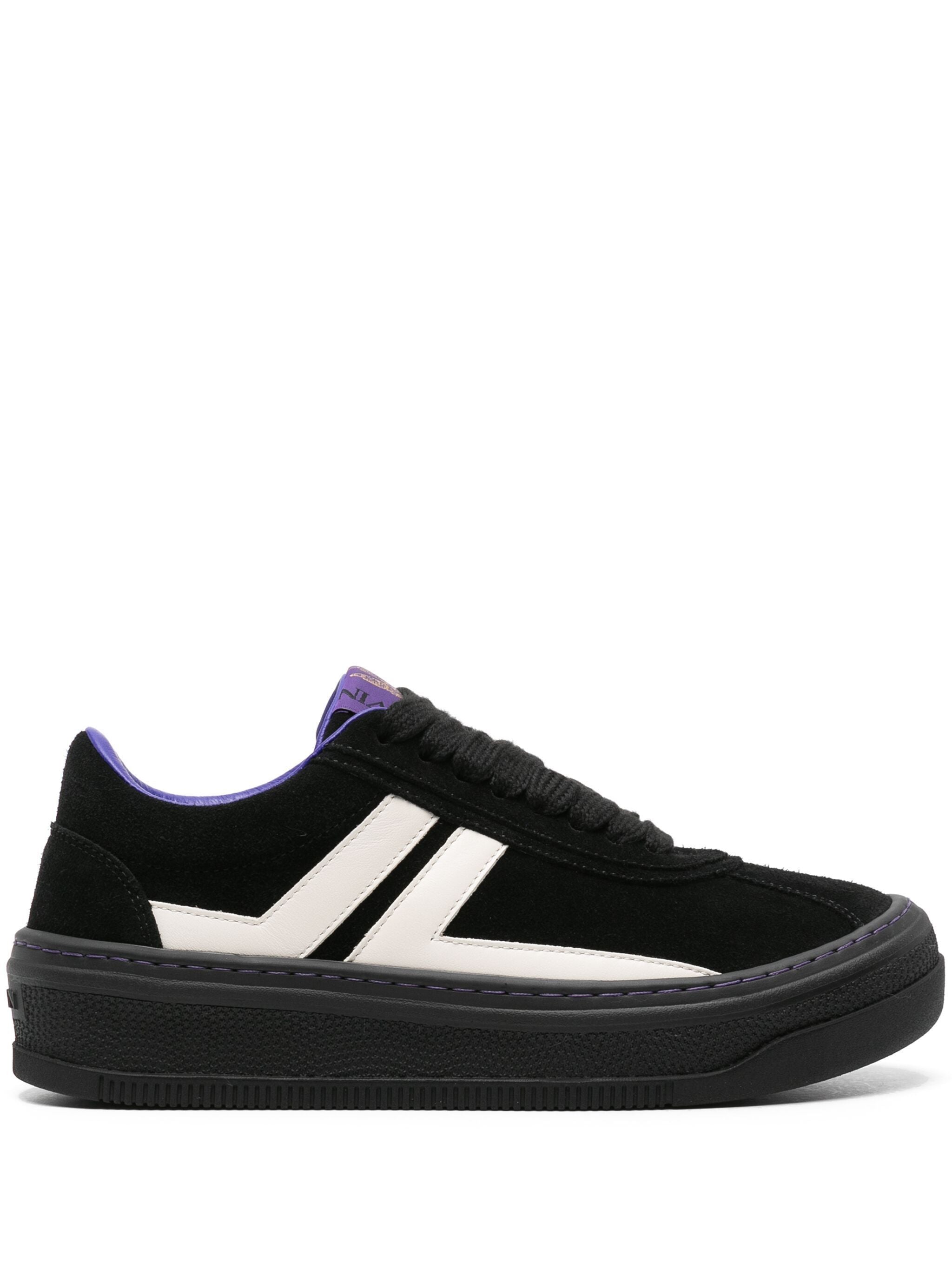 Lanvin Os11x1224 Dup Edition Low Top Cash Sneakers In Black White