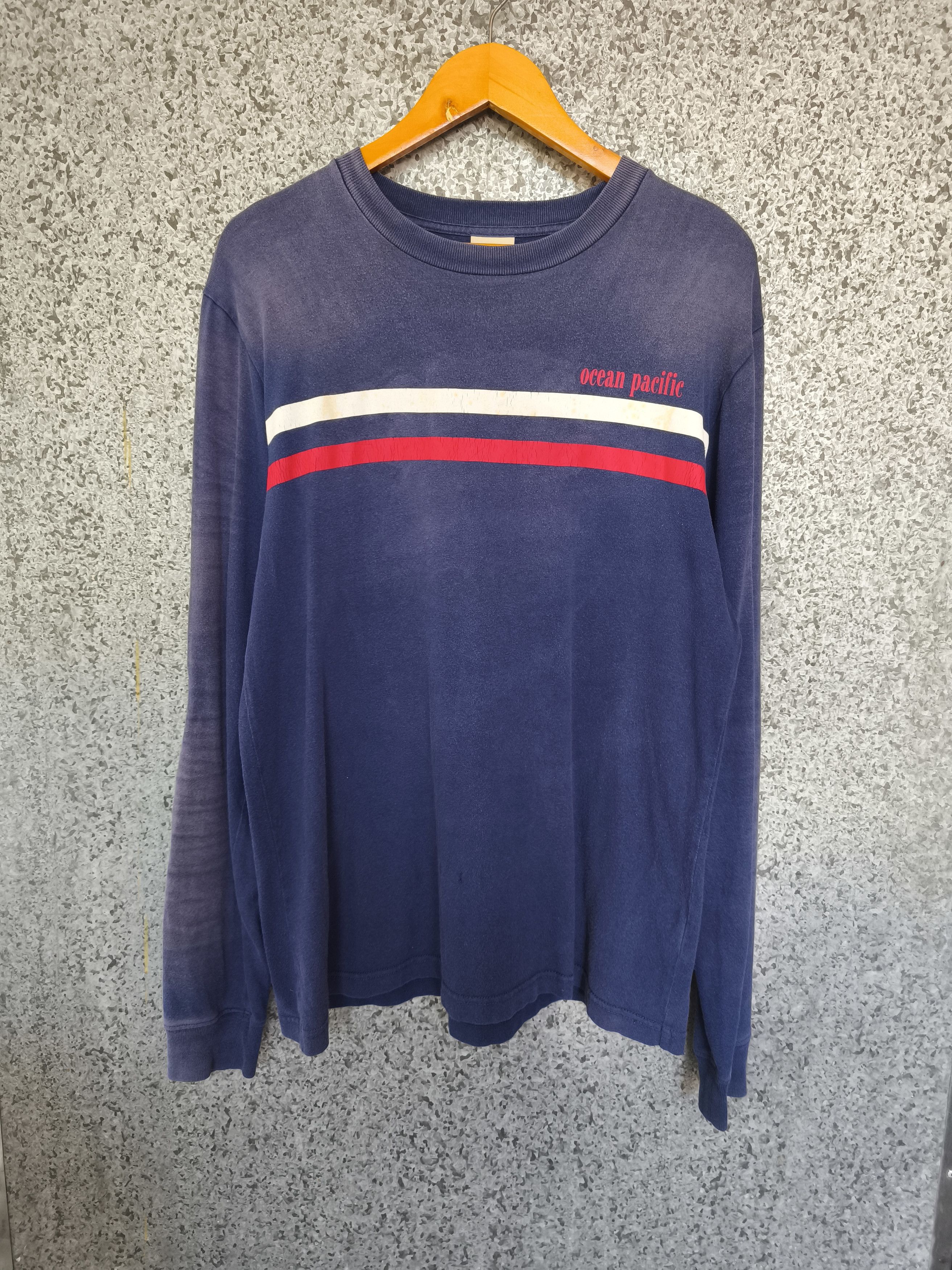 Ocean Pacific Trashed Faded Vintage Ocean Pacific T Shirt Ls Surfing