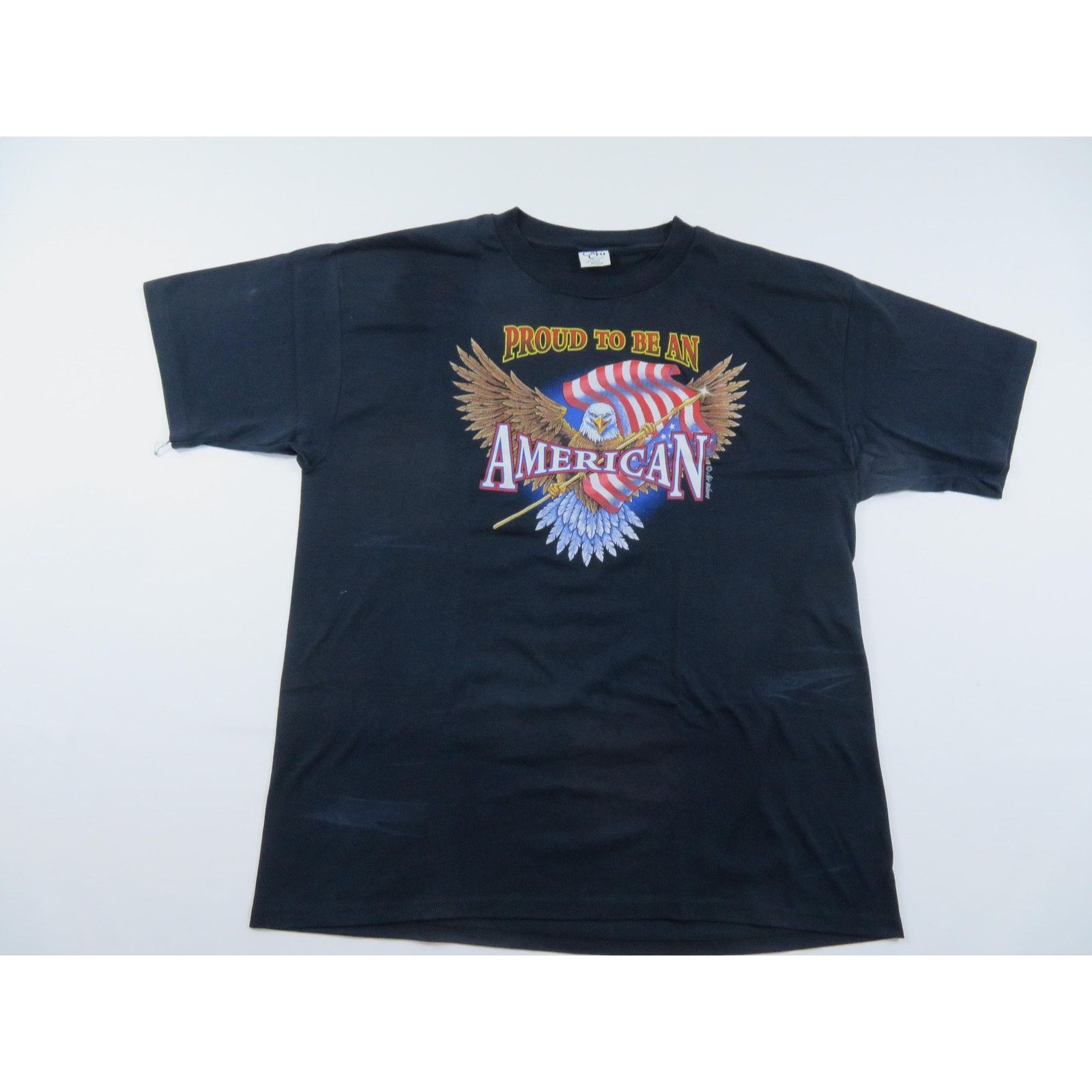 Other Proud To Be An American Eagle Flag Black T Shirt Sz 2xl 90s