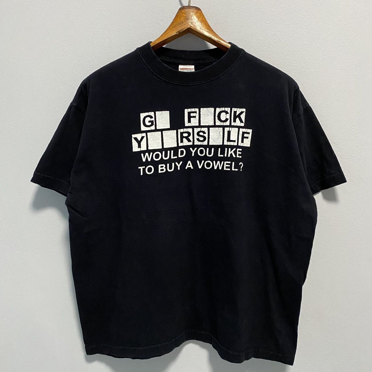 Vintage Y2k Humor Funny Quote Word Slogan Size L T-Shirts, Hoodie, Sweatshirt | FlexRushtees.com