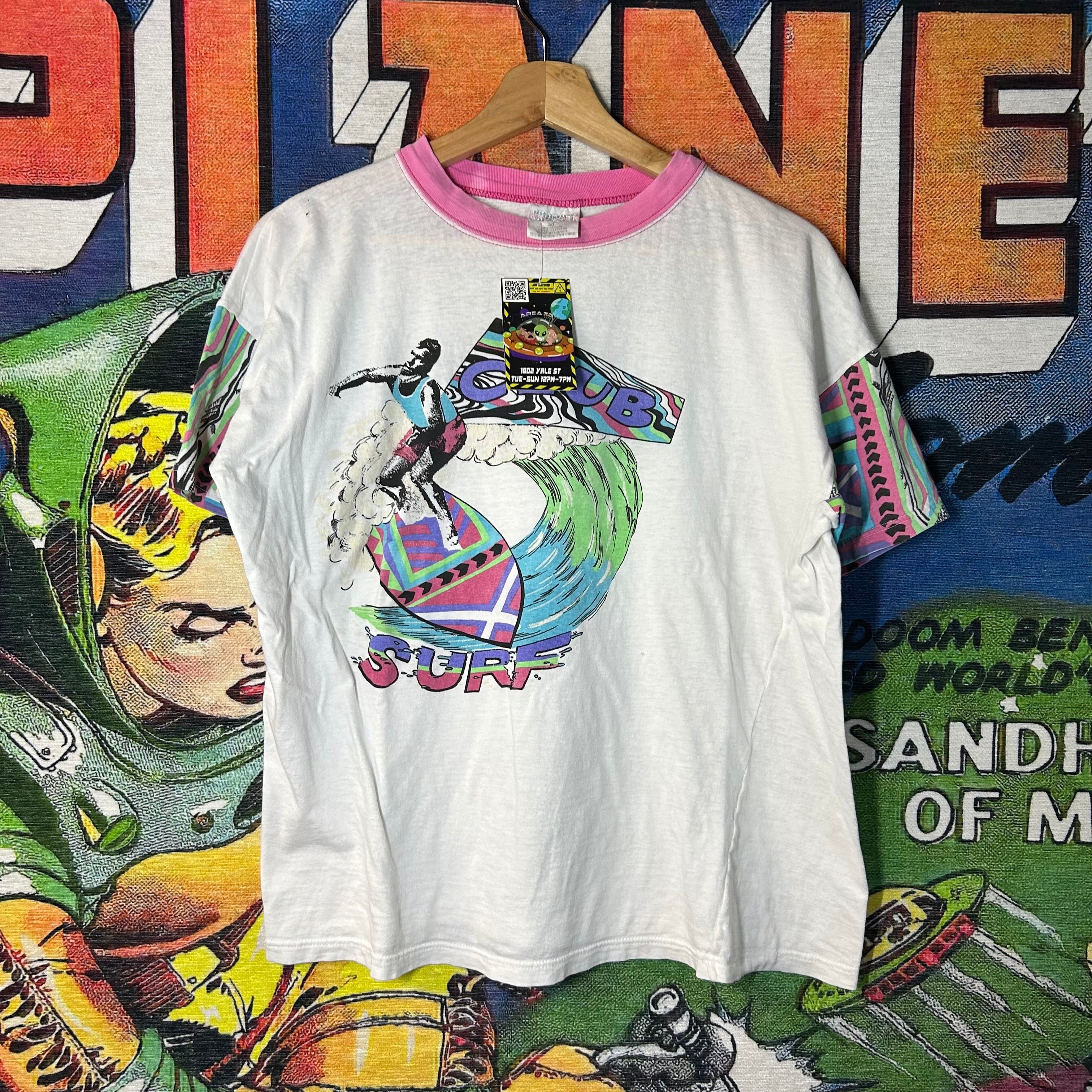 Vintage 90s Surf Tee Ringer Tee Size Medium Hoodie, Sweatshirt | FlexRushtees.com