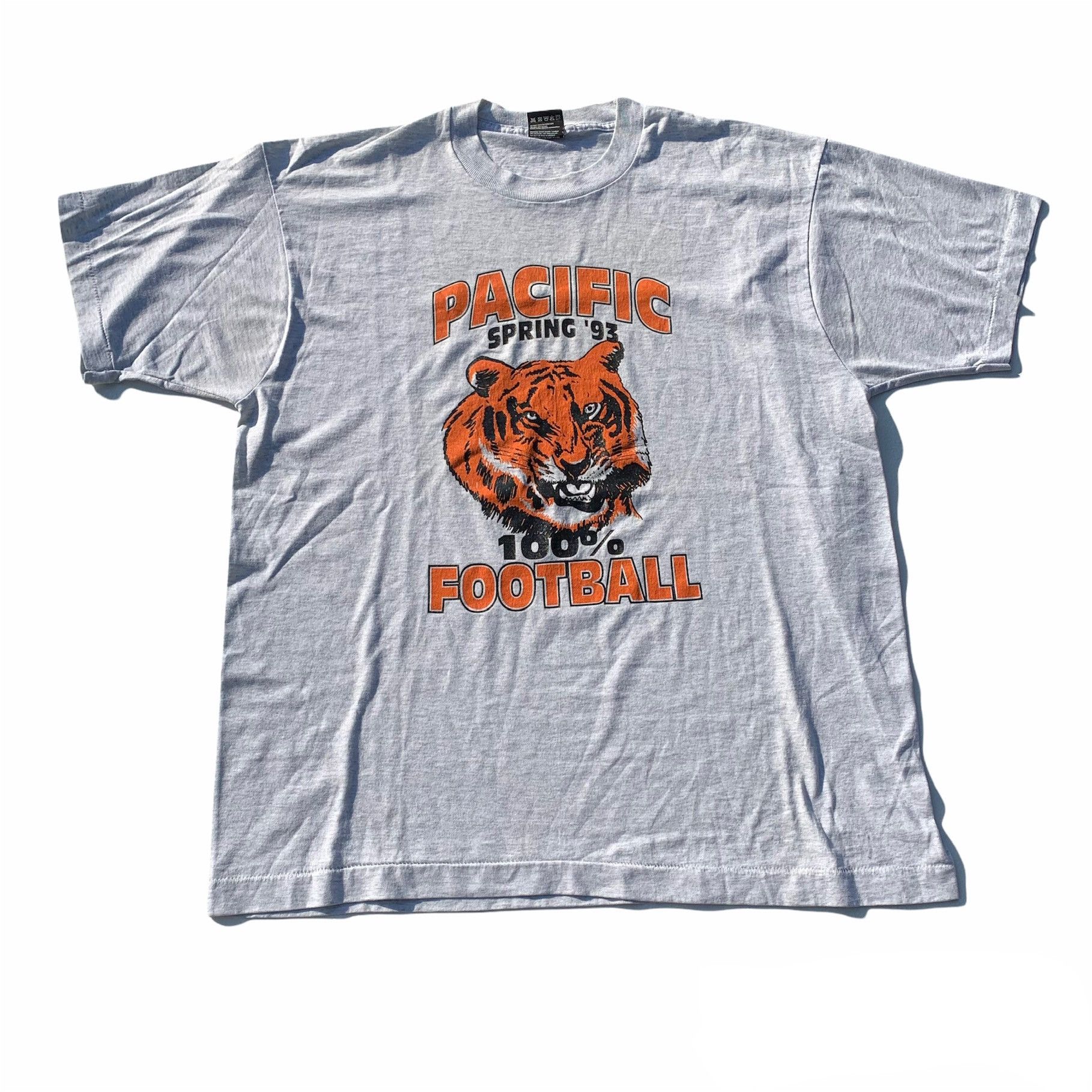 Vintage Pacific Football Spring 1993 Tiger Shirt Usa Large Hoodie, Sweatshirt | FlexRushtees.com