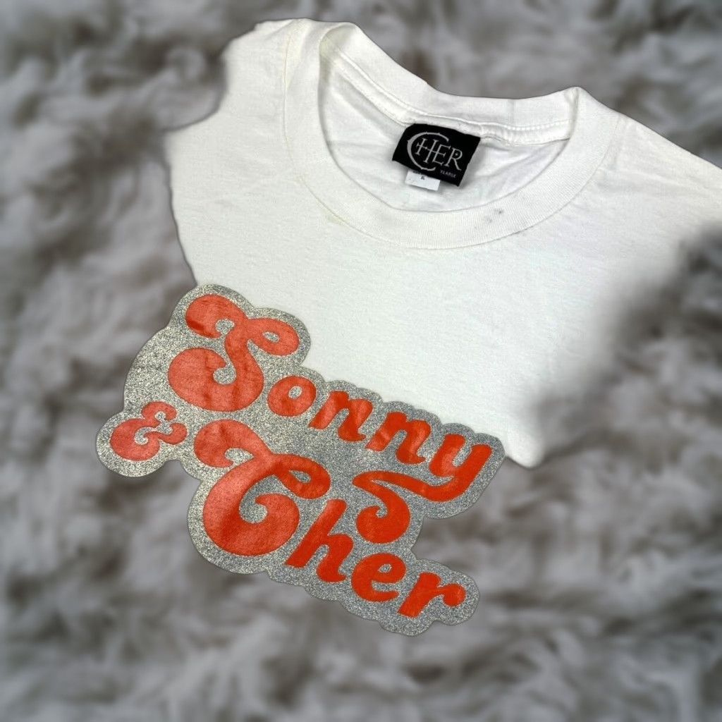 Etro Vtg Retro Sonny Cher Sparkle S S T Shirt White Xlarge Hoodie, Sweatshirt | FlexRushtees.com