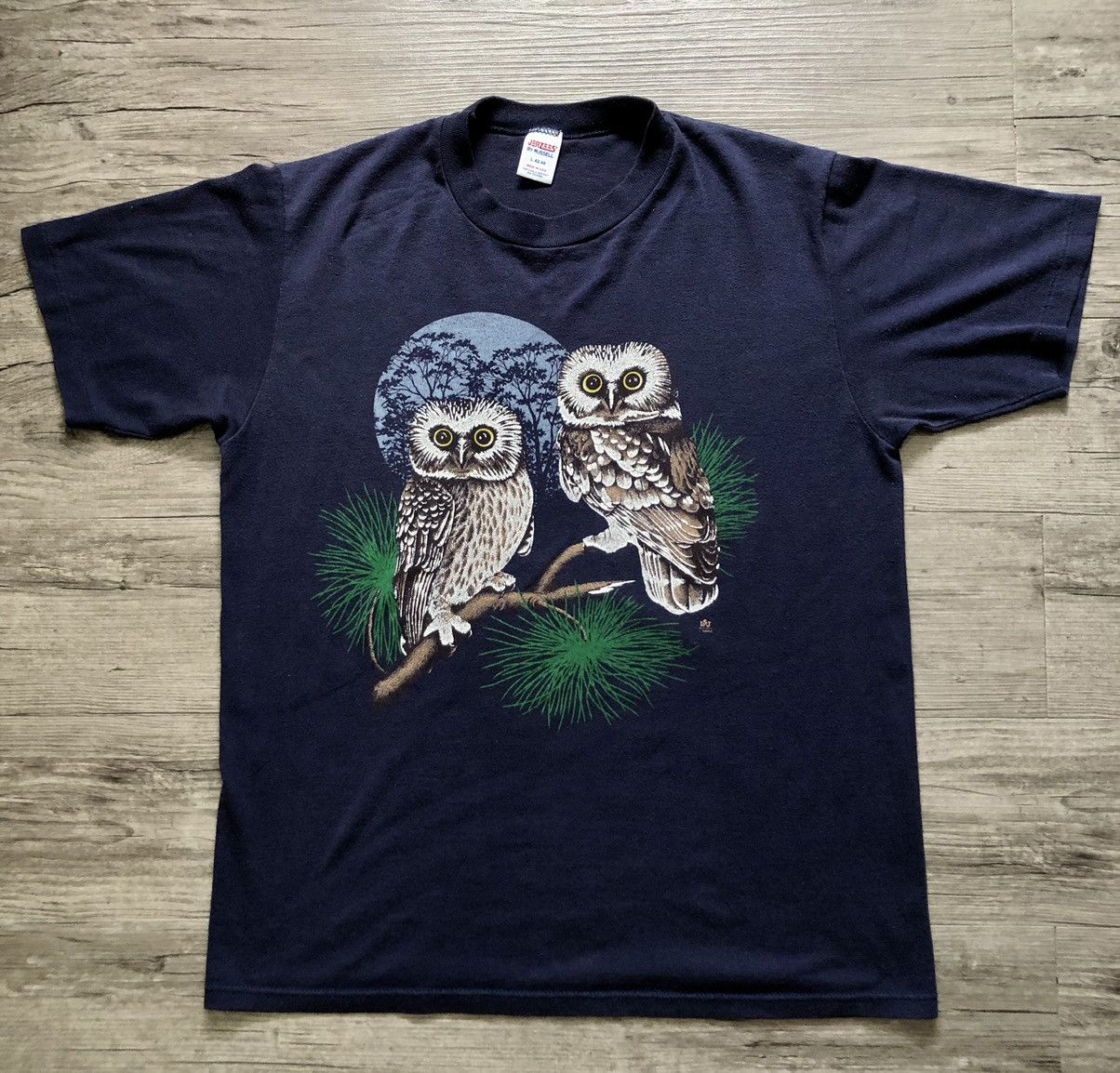 Vintage Jerzees Owl In Tree Shirt Rare