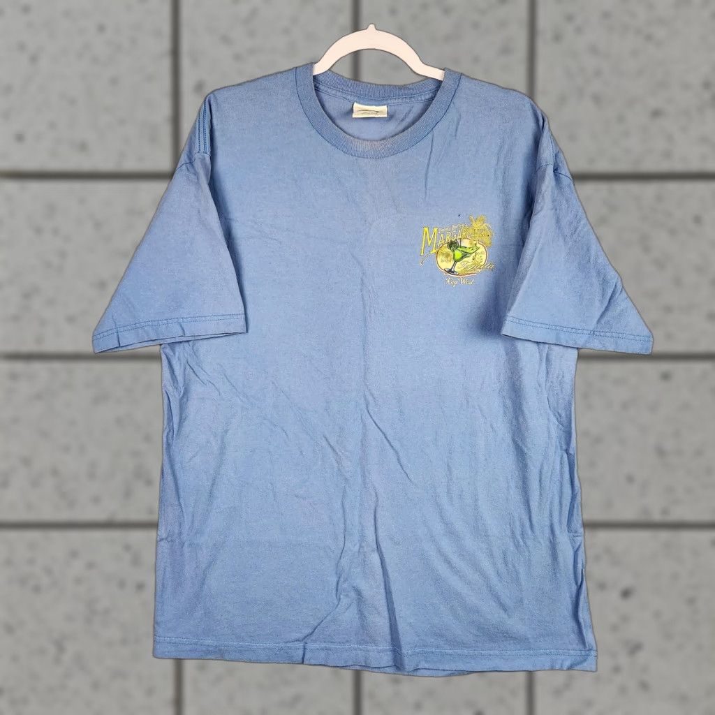 Vintage Margaritaville T Shirt Men Xl Blue Beach Food Drink Music Travel Graphic Print 80s Hoodie, Sweatshirt