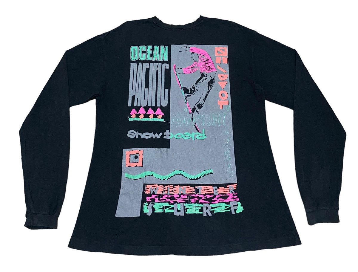 Rare Design Vintage Ocean Pacific Snowboard T Shirt 1990s