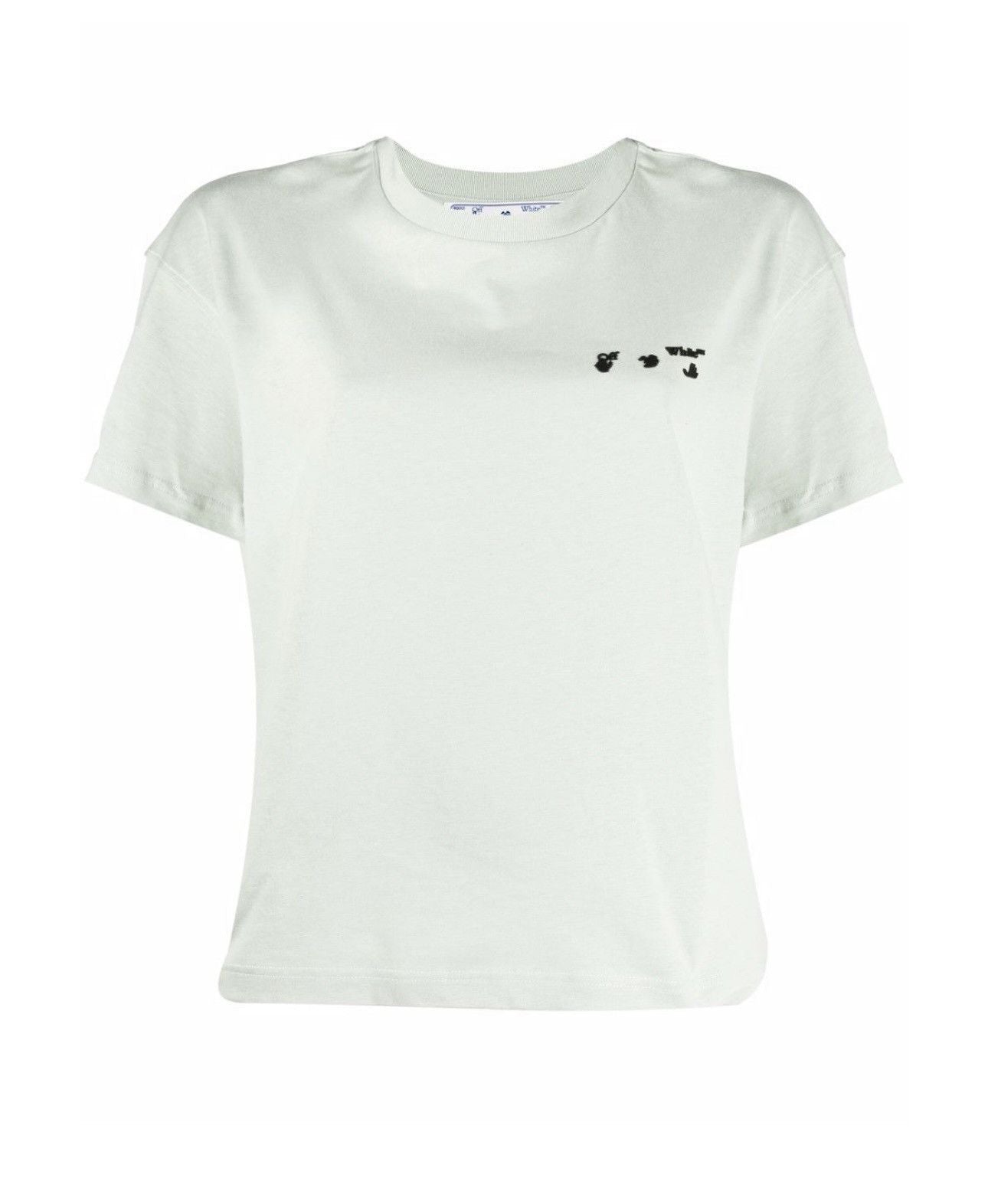 White Off White Logo Print Tee Light Green Hoodie, Sweatshirt | FlexRushtees.com