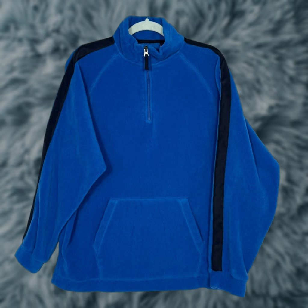 Vintage Gap 1 4 Zip Fleece Pullover Mens M Blue Outdoor Casual Fall 00s Sweatshirt