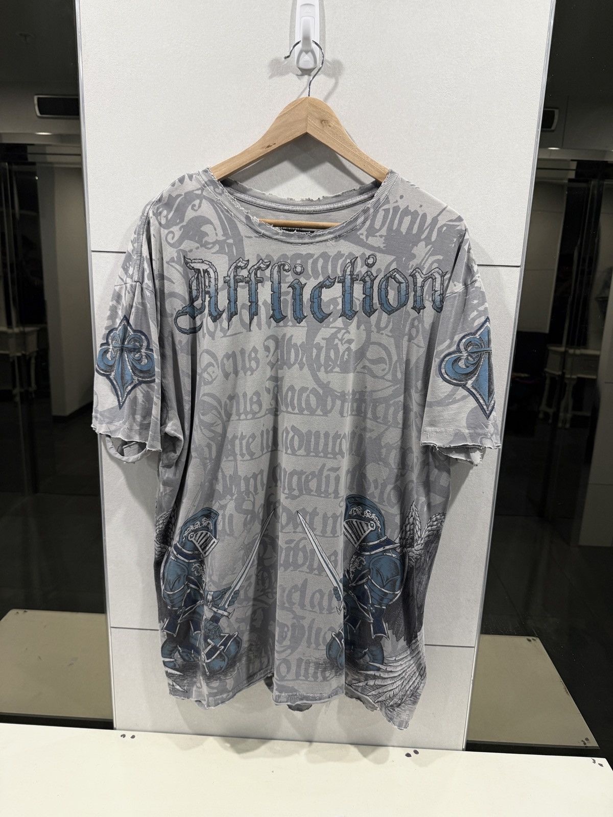 Grail Affliction Angel Knight Tee Vintage Rare Armour Wing Hoodie, Sweatshirt | FlexRushtees.com