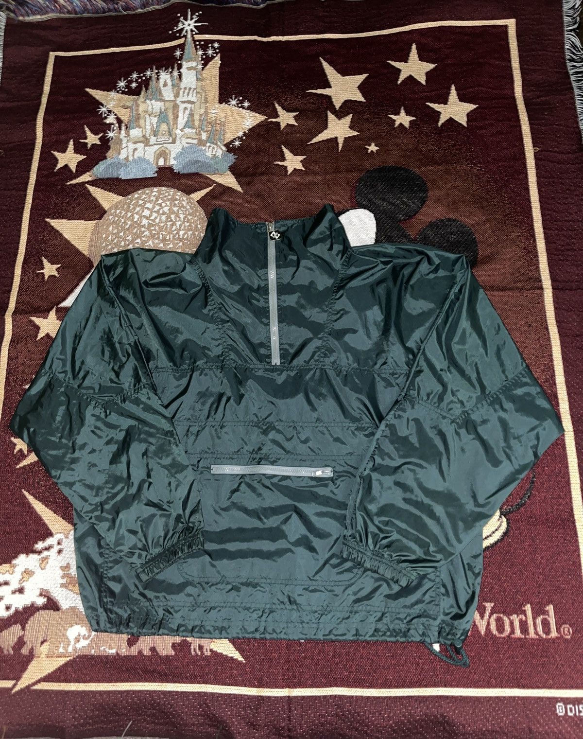 Vintage 90s Jerzees 1 4 Zip Green Windbreaker
