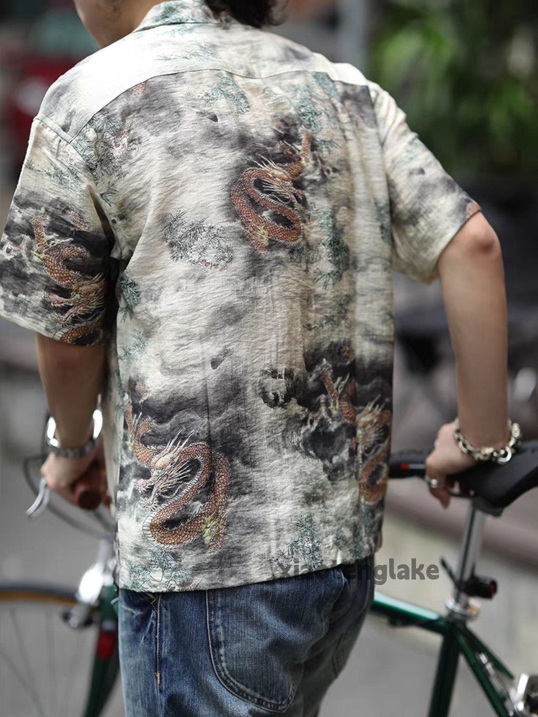 Japanese Brand X Vintage Washed Faded Full Pattern Retro Aloha Surf Beach Shirt