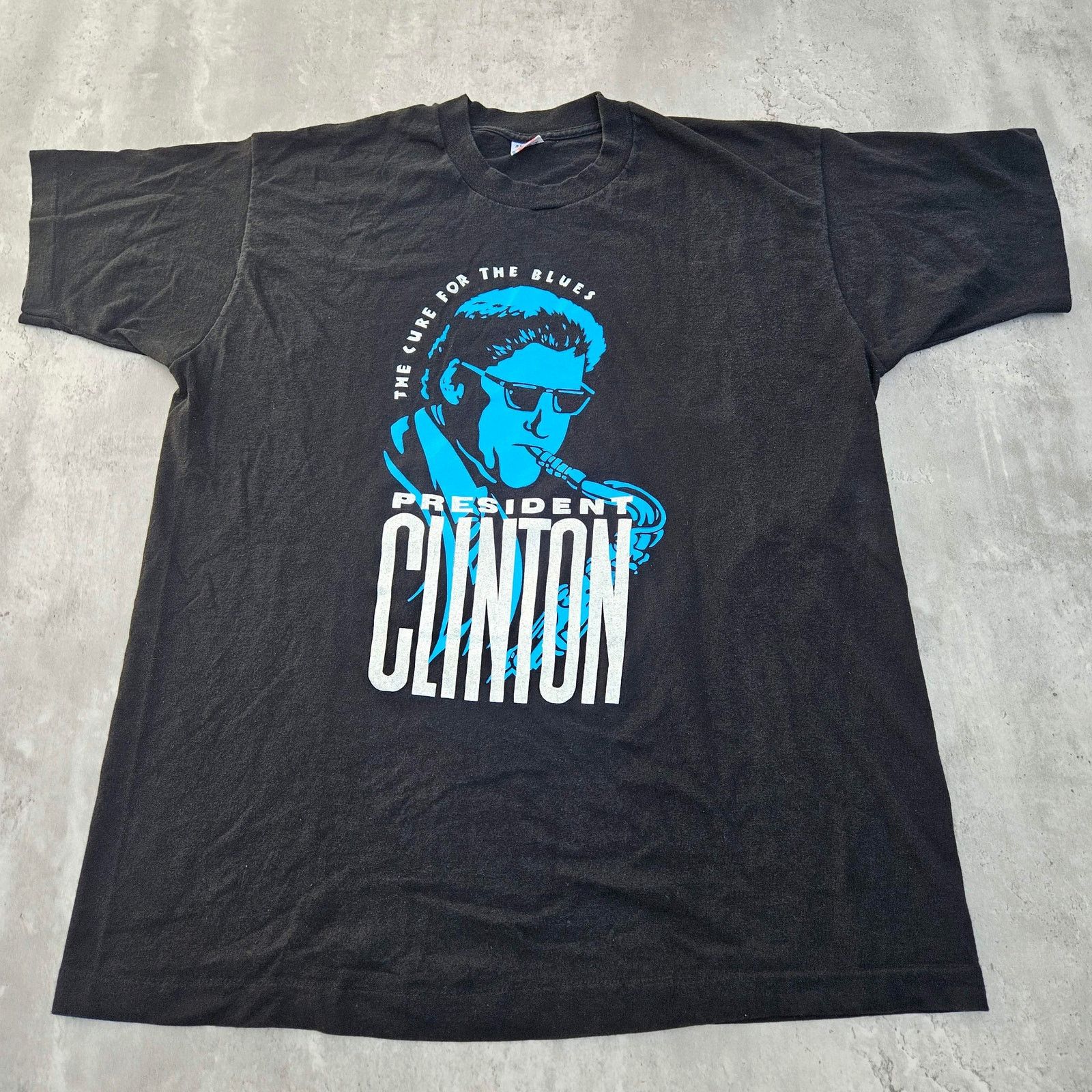 Fruit Of The Loom Vintage 1992 The Cure For Blues Bill Clinton Tee Mens Xl Hoodie, Sweatshirt | FlexRushtees.com