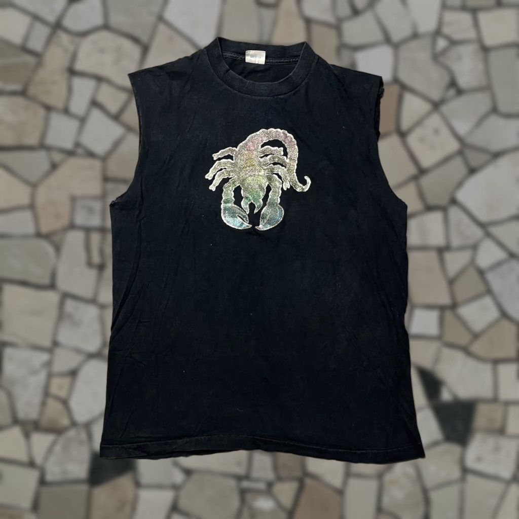Vintage Belton Scorpio Horoscope Scorpion T Shirt Chopped L Men Slim Black 70s Shirt Mens