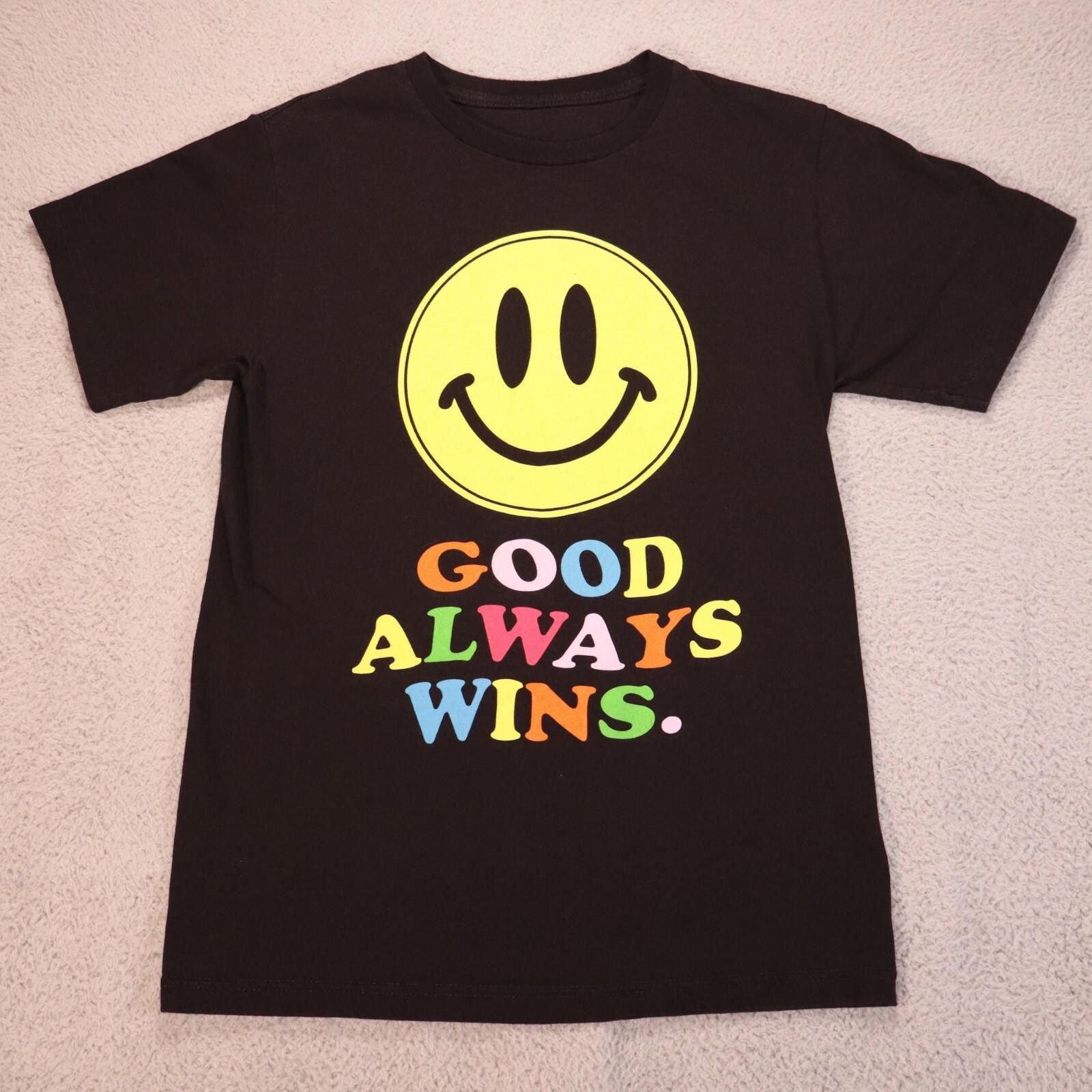 Other Good Always Wins Shirt Small Happy Face Print Psychedelic